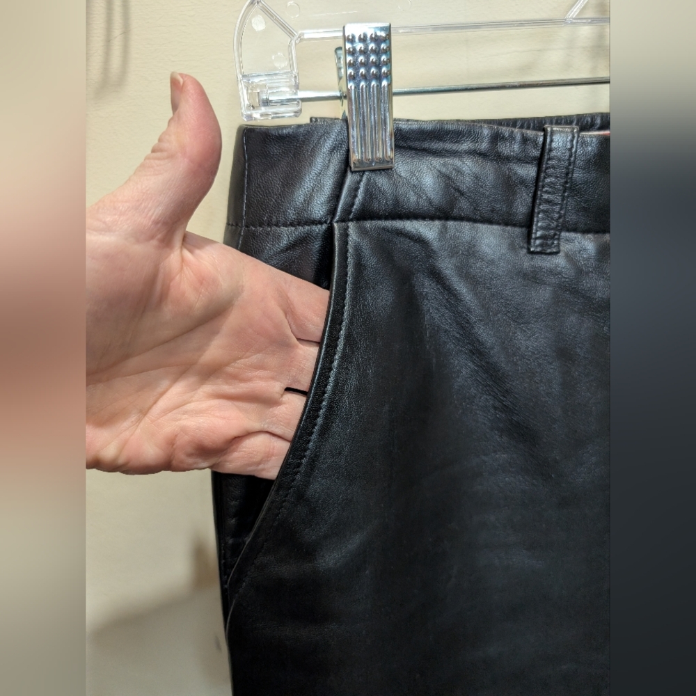Tommy Hilfiger Black Leather Pants - Picture 4 of 13